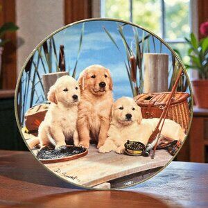 Vintage Royal Daulton Golden Retriever Puppies "Reel Pals" by Don Scarlett
